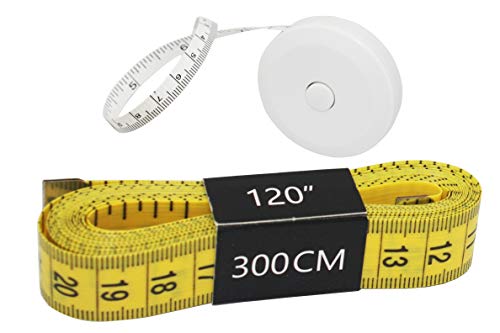 2 Pack כפול קנה מידה רך מדידה על הגוף מדידה אובדן משקל בד תפירה תפירה חייט בד תפירה בבית מלאכה, ויניל בד שליט 120 אינץ