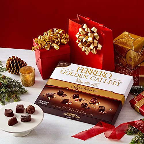 פררו הזהב גלריה כהה, החתימה בסדר מגוון כהה שוקולד, סוכריות חג המולד קופסת מתנה, נהדר עבור חופשה משעשע, 24 לספור, 8.4