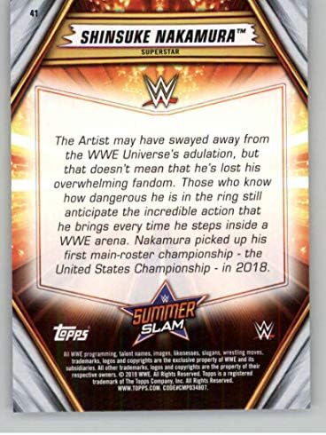 2019 חברה WWE SummerSlam ברונזה היאבקות 41 Shinsuke נקאמורה הרשמי היאבקות מסחר בכרטיס של חברה
